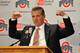 COLUMBUS, OH - NOVEMBER 28: Urban Meyer speaks to the media after being introduced as the new head coach of Ohio State football on November 28, 2011 in Columbus, Ohio. (Photo by Jamie Sabau/Getty Images)