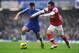 LONDON, ENGLAND - JANUARY 20: Cesar Azpilicueta of Chelsea holds off Santi Cazorla of Arsenal during the Barclays Premier League match between Chelsea and Arsenal at Stamford Bridge on January 20, 2013 in London, England. (Photo by Laurence Griffiths/Getty Images)