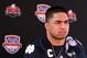 Jan 5, 2013; Miami, FL, USA; Notre Dame Fighting Irish linebacker Manti Te'o during media day two days before the 2013 BCS Championship game against the Alabama Crimson Tide at Sun Life Stadium. Mandatory Credit: Brian Spurlock-USA TODAY Sports