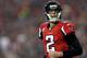 ATLANTA, GA - JANUARY 20: Quarterback Matt Ryan #2 of the Atlanta Falcons reacts in the first quarter while taking on the San Francisco 49ers in the NFC Championship game at the Georgia Dome on January 20, 2013 in Atlanta, Georgia. (Photo by Mike Ehrmann/Getty Images)