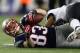 FOXBORO, MA - JANUARY 20: Wes Welker #83 of the New England Patriots reacts after a play against the Baltimore Ravens during the 2013 AFC Championship game at Gillette Stadium on January 20, 2013 in Foxboro, Massachusetts. (Photo by Elsa/Getty Images)