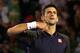 MELBOURNE, AUSTRALIA - JANUARY 20: Novak Djokovic of Serbia celebrates after winning his fourth round match against Stanislas Wawrinka of Switzerland during day seven of the 2013 Australian Open at Melbourne Park on January 20, 2013 in Melbourne, Australia. (Photo by Robert Prezioso/Getty Images)