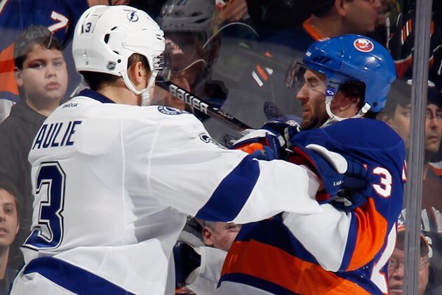 Today's Isles-Lightning Game Featured Dueling Opening-Faceoff Fights