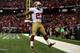 ATLANTA, GA - JANUARY 20: Running back LaMichael James #23 of the San Francisco 49ers celebrates after scoring on a 15-yard touchdown run in the second quarter against the Atlanta Falcons in the NFC Championship game at the Georgia Dome on January 20, 2013 in Atlanta, Georgia. (Photo by Streeter Lecka/Getty Images)