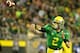 EUGENE, OR - SEPTEMBER 1: Quarterback Bryan Bennett #2 of the Oregon Ducks passes against the Arkansas State Red Wolves on September 1, 2012 at Autzen Stadium in Eugene, Oregon. (Photo by Craig Mitchelldyer/Getty Images)