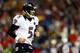 FOXBORO, MA - JANUARY 20: Joe Flacco #5 of the Baltimore Ravens runs off of the field against the New England Patriots during the 2013 AFC Championship game at Gillette Stadium on January 20, 2013 in Foxboro, Massachusetts. (Photo by Jared Wickerham/Getty Images)