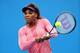 MELBOURNE, AUSTRALIA - JANUARY 22: Serena Williams of the United States of America plays a backhand in a practice session during day nine of the 2013 Australian Open at Melbourne Park on January 22, 2013 in Melbourne, Australia. (Photo by Lucas Dawson/Getty Images)