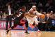 Nov 2, 2012; New York, NY, USA; New York Knicks small forward Carmelo Anthony (7) drives past Miami Heat shooting guard Dwyane Wade (3) during the third quarter at Madison Square Garden. Knicks won 104-84. Mandatory Credit: Anthony Gruppuso-USA TODAY Sports