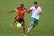 JOHANNESBURG, SOUTH AFRICA - JANUARY 19: Regio Zalata of Angola competes with Adil Hermach of Morocco during the 2013 Orange African Cup of Nations match between Angola and Morocco at the National Stadium on January 19, 2013 in Johannesburg, South Africa. (Photo by Duif du Toit/Gallo Images/Getty Images)