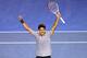 MELBOURNE, AUSTRALIA - JANUARY 23: Roger Federer of Switzerland celebrates winning his Quarterfinal match against Jo-Wilfred Tsonga of France during day ten of the 2013 Australian Open at Melbourne Park on January 23, 2013 in Melbourne, Australia. (Photo by Lucas Dawson/Getty Images)
