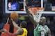 Jan 22, 2013; Cleveland, OH, USA; Boston Celtics power forward Kevin Garnett (5) defends a shot attempt by Cleveland Cavaliers shooting guard Dion Waiters (3) in the second quarter at Quicken Loans Arena. Mandatory Credit: David Richard-USA TODAY Sports