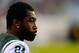 August 30, 2012; Philadelphia, PA, USA; New York Jets cornerback Darrelle Revis (24) shown on the sidelines against the Philadelphia Eagles during the second quarter at Lincoln Financial Field. Mandatory Credit: Dale Zanine-USA TODAY Sports