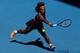 MELBOURNE, AUSTRALIA - JANUARY 23: Serena Williams of the United States of America plays a backhand in her Quarterfinal match against Sloane Stephens of the United States of America during day ten of the 2013 Australian Open at Melbourne Park on January 23, 2013 in Melbourne, Australia. (Photo by Michael Dodge/Getty Images)