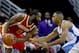 Jan 9, 2013; New Orleans, LA, USA; Houston Rockets shooting guard James Harden (13) is guarded by New Orleans Hornets shooting guard Eric Gordon (10) during the second quarter of a game at the New Orleans Arena. Mandatory Credit: Derick E. Hingle-USA TODAY Sports