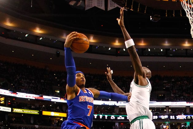 Melo-Led Knicks Get Best of Garnett, Celtics