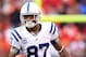KANSAS CITY, MO - DECEMBER 23: Wide receiver Reggie Wayne #87 of the Indianapolis Colts in action during the game against the Kansas City Chiefs at Arrowhead Stadium on December 23, 2012 in Kansas City, Missouri. (Photo by Jamie Squire/Getty Images)