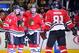 Jan 22, 2013; Chicago, IL, USA; Chicago Blackhawks center Jonathan Toews (19) and defenseman Duncan Keith (2) and Chicago Blackhawks right wing Marian Hossa (81) celebrate a goal scored by defenseman Brent Seabrook (7) against the St. Louis Blues during the second period at the United Center. Mandatory Credit: Rob Grabowski-USA TODAY Sports