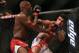 September 22, 2012; Toronto, ON, CANADA; Jon Jones (left) fights Vitor Belfort in the light heavyweight championship during UFC 152 at the Air Canada Centre. Mandatory Credit: Tom Szczerbowski-USA TODAY Sports