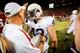 LINCOLN, NE - NOVEMBER 10: Nebraska Cornhuskers head coach Bo Pelini talks with linebacker Michael Mauti #42 of the Penn State Nittany Lions after their game at Memorial Stadium on November 10, 2012 in Lincoln, Nebraska. Nebraska beat Penn State 32-23. (Photo by Eric Francis/Getty Images)