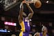 Dec 4, 2012; Houston, TX, USA; Los Angeles Lakers small forward Earl Clark (6) dunks the ball during the first quarter against the Houston Rockets at Toyota Center. Mandatory Credit: Troy Taormina-USA TODAY Sports