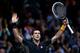 LONDON, ENGLAND - NOVEMBER 07: Novak Djokovic of Serbia celebrates his victory during the men's singles match against Andy Murray of Great Britain on day three of the ATP World Tour Finals at the at O2 Arena on November 7, 2012 in London, England. (Photo by Clive Brunskill/Getty Images)