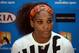 MELBOURNE, AUSTRALIA - JANUARY 23: Serena Williams of the United States of America looks on during a press conference after losing her Quarterfinal match against Sloane Stephens of the United States of America during day ten of the 2013 Australian Open at Melbourne Park on January 23, 2013 in Melbourne, Australia. (Photo by Vince Caligiuri/Getty Images)