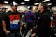 DAYTONA BEACH, FL - FEBRUARY 26: Robby Gordon (R), driver of the #7 Mapei/Menards/Speed Energy Dodge, speaks with professional wrestler John Cena in the driver's meeting prior to the start of the NASCAR Sprint Cup Series Daytona 500 at Daytona International Speedway on February 26, 2012 in Daytona Beach, Florida. (Photo by Chris Graythen/Getty Images)