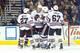 COLUMBUS, OH - JANUARY 26: Bryan Bickell #29 of the Chicago Blackhawks is congratulated by his teammates after scoring a goal against the Columbus Blue Jackets during the second period on January 26, 2013 at Nationwide Arena in Columbus, Ohio. (Photo by Kirk Irwin/Getty Images)