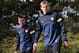 ST ALBANS, ENGLAND - SEPTEMBER 17: Per Mertesacker of Arsenal (R) and Lukas Podolski of Arsenal arrive during a training session at London Colney on September 17, 2012 in St Albans, England. (Photo by Julian Finney/Getty Images)