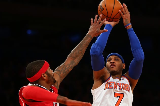 Watch 'Melo Drain Threes, Drop 42 on Hawks (VIDEO)