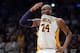 LOS ANGELES, CA - JANUARY 27: Kobe Bryant #24 of the Los Angeles Lakers reacts after a Laker foul during a 106-95 win over the Oklahoma City Thunder at Staples Center on January 27, 2013 in Los Angeles, California. NOTE TO USER: User expressly acknowledges and agrees that, by downloading and or using this photograph, User is consenting to the terms and conditions of the Getty Images License Agreement. (Photo by Harry How/Getty Images)