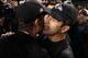 BALTIMORE, MD - NOVEMBER 24: Head coach Jim Harbaugh of the San Francisco 49ers (L) hugs his brother head coach John Harbaugh of the Baltimore Ravens (R) after the Ravens defeated the 49ers 16-6 at M&T Bank Stadium on November 24, 2011 in Baltimore, Maryland. (Photo by Rob Carr/Getty Images)
