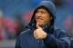 FOXBORO, MA - OCTOBER 7: John Elway of the Denver Broncos reacts before a game with the New England Patriots at Gillette Stadium on October 7, 2012 in Foxboro, Massachusetts. (Photo by Jim Rogash/Getty Images)