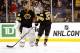 BOSTON, MA - JANUARY 21: Tuukka Rask #40 of the Boston Bruins is congratulated by teammate Johnny Boychuk #55 following their shootout win against the Winnipeg Jets during the game on January 21, 2013 at TD Garden in Boston, Massachusetts. (Photo by Jared Wickerham/Getty Images)