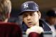 Oct 16, 2012; Detroit, MI, USA; New York Yankees third baseman Alex Rodriguez talks to a fan before game three of the 2012 ALCS against the Detroit Tigers at Comerica Park. Mandatory Credit: Rick Osentoski-USA TODAY Sports