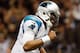 NEW ORLEANS, LA - DECEMBER 30: Cam Newton #1 of the Carolina Panthers reacts after throwing a touchdown pass against the New Orleans Saints at the Mercedes-Benz Superdome on December 30, 2012 in New Orleans, Louisiana. (Photo by Chris Graythen/Getty Images)