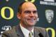 New Oregon Head Coach Mark Helfrich has a tough task of recovering the Ducks recruiting class after the departure of Chip Kelly (Chris Pietsch, AP via USA Today Sports)