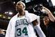 BOSTON, MA - JANUARY 27: Paul Pierce #34 of the Boston Celtics walks off of the court after their double overtime 100-98 win against the Miami Heat on January 27, 2013 at TD Garden in Boston, Massachusetts. NOTE TO USER: User expressly acknowledges and agrees that, by downloading and or using this photograph, User is consenting to the terms and conditions of the Getty Images License Agreement. (Photo by Jared Wickerham/Getty Images)