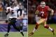 (FILE PHOTO) In this composite image a comparison has been made between quarterback Joe Flacco of the Baltimore Ravens and quarterback Colin Kaepernick of the San Francisco 49ers. The two quarterbacks will lead their teams in next month's Super Bowl XLVII. ***LEFT IMAGE*** FOXBORO, MA - JANUARY 22: Joe Flacco #5 of the Baltimore Ravens runs with the ball against the New England Patriots during their AFC Championship Game at Gillette Stadium on January 22, 2012 in Foxboro, Massachusetts. (Photo by Elsa/Getty Images) ***RIGHT IMAGE*** SAN FRANCISCO, CA - NOVEMBER 19: Colin Kaepernick #7 of the San Francisco 49ers in action against the Chicago Bears at Candlestick Park on November 19, 2012 in San Francisco, California. (Photo by Ezra Shaw/Getty Images)