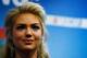 DAYTONA BEACH, FL - FEBRUARY 26: Model Kate Upton addresses the media during a news conference prior to the start of the NASCAR Sprint Cup Series Daytona 500 at Daytona International Speedway on February 26, 2012 in Daytona Beach, Florida. (Photo by Jonathan Ferrey/Getty Images for NASCAR)