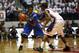 Jan 29, 2013; Memphis, TN, USA; Kentucky Wildcats guard Ryan Harrow (12) sets the play against Mississippi Rebels guard Jarvis Summers (32) during the game at the Tad Smith Coliseum. Kentucky Wildcats defeated the Mississippi Rebels 87-74. Mandatory Credit: Spruce Derden–USA TODAY Sports