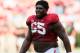 TUSCALOOSA, AL - SEPTEMBER 08: Chance Warmack #65 of the Alabama Crimson Tide walks to the sideline during an injury timeout against the Western Kentucky Hilltoppers at Bryant-Denny Stadium on September 8, 2012 in Tuscaloosa, Alabama. (Photo by Kevin C. Cox/Getty Images)