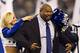 ARLINGTON, TX - NOVEMBER 6: Larry Allen of the Dallas Cowboys smiles after being inducted into the Ring of Honor at halftime during a game against the Seattle Seahawks at Cowboys Stadium on November 6, 2011 in Arlington, Texas. The Cowboys defeated the Seahawks 23 to 13. (Photo by Wesley Hitt/Getty Images)