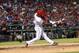 ARLINGTON, TX - SEPTEMBER 15: Short stop Jurickson Profar #2 of the Texas Rangers puts the ball into play against the Seattle Mariners on September 15, 2012 at the Rangers Ballpark in Arlington in Arlington, Texas. (Photo by Layne Murdoch/Getty Images)