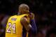 Jan. 30, 2013; Phoenix, AZ, USA: Los Angeles Lakers guard Kobe Bryant reacts in the fourth quarter against the Phoenix Suns at the US Airways Center. The Suns defeated the Lakers 92-86. Mandatory Credit: Mark J. Rebilas-USA TODAY Sports