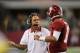 ARLINGTON, TX - SEPTEMBER 01: University of Alabama head coach Nick Saban talks with AJ McCarron #10 during the game against the University of Michigan at Cowboys Stadium on September 1, 2012 in Arlington, Texas. Alabama defeated Michigan 41-14. (Photo by Leon Halip/Getty Images)
