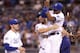 KANSAS CITY, MO - SEPTEMBER 21: Jarrod Dyson #1 celebrates with Eric Hosmer #35 of the Kansas City Royals after the victory over the Cleveland Indians on Friday, September 21, 2012 at Kauffman Stadium in Kansas City, Missouri. (Photo by Kyle Rivas/Getty Images)