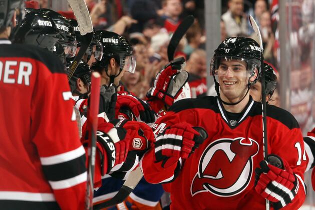 Henrique Practicing at Left Wing on Devils' Top Line