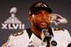 NEW ORLEANS, LA - JANUARY 30: Linebacker Ray Lewis #52 of the Baltimore Ravens addresses the media during Super Bowl XLVII Media Availability at the Hilton New Orleans Riverside on January 30, 2013 in New Orleans, Louisiana. The Ravens will take on the San Francisco 49ers on February 3, 2013 at the Mercedes-Benz Superdome. (Photo by Scott Halleran/Getty Images)
