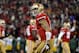 SAN FRANCISCO, CA - JANUARY 12: Quarterback Colin Kaepernick #7 of the San Francisco 49ers celebrates a touchdown against the Green Bay Packers during the NFC Divisional Playoff Game at Candlestick Park on January 12, 2013 in San Francisco, California. (Photo by Harry How/Getty Images)